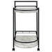 Desiree 2-tier Faux Marble Shelf Metal Bar Cart Black