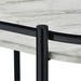Desiree 2-tier Faux Marble Shelf Metal Bar Cart Black