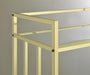 Cara 2-tier Rectangular Glass Shelf Metal Bar Cart Brass
