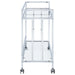 Cara 2-tier Rectangular Glass Shelf Metal Bar Cart Chrome