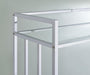 Cara 2-tier Rectangular Glass Shelf Metal Bar Cart Chrome