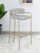 Comstock Upholstered Low Back Stool Grey and Gold