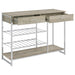 Melrose 2-drawer Home Bar Storage with Wine Rack Grey