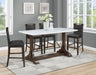 Aldrich 66-inch Marble Top Counter Height Dining Table White