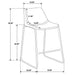 Marquise Upholstered Counter Chair Blue Canvas (Set of 2)