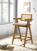 Kane Woven Rattan Wood Bar Chair Light Walnut (Set of 2)