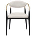 Alexis Fabric Upholstered Dining Arm Chair Beige (Set of 2)