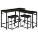 Hawes 4-piece Multipurpose Counter Height Table Set Black