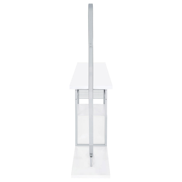 Risley 2-door Circular LED Home Bar Cabinet White High Gloss