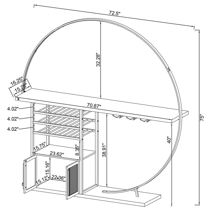 Risley 2-door Circular LED Home Bar Cabinet White High Gloss