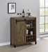 Arlington Sliding Door Home Bar Wine Cabinet Rustic Oak