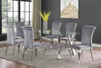 Alaia Rectangular 79-inch Glass Top Dining Table Chrome