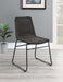 Dacy Faux Rattan Metal Dining Side Chair Brown (Set of 2)