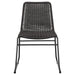 Dacy Faux Rattan Metal Dining Side Chair Brown (Set of 2)