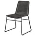 Dacy Faux Rattan Metal Dining Side Chair Brown (Set of 2)