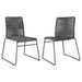 Jerome Woven Rope Stackable Side Chair Charcoal (Set of 2)