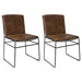 Abbott Metal Dining Side Chair Antique Brown (Set of 2)