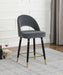 Lindsey Velvet Upholstered Counter Chair Grey (Set of 2)