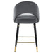 Lindsey Velvet Upholstered Counter Chair Grey (Set of 2)