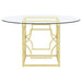 Starlight Round 54-inch Glass Top Metal Dining Table Brass