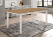 Kirby 71-inch Extension Leaf Dining Table Rustic Off White