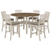 Sarasota 7-piece Drop Leaf Counter Dining Set Rustic Cream