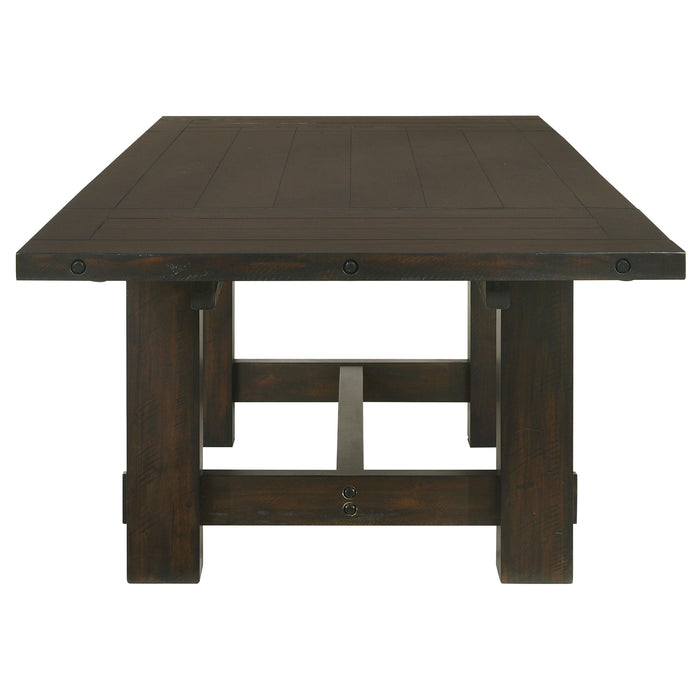 Calandra 121-inch Extension Leaf Dining Table Vintage Java
