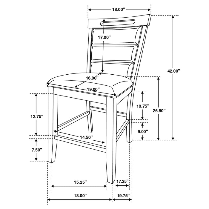 Prentiss Upholstered Counter Chair Cappuccino (Set of 2)