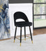 Lindsey Velvet Upholstered Counter Chair Black (Set of 2)