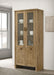 Adina 77-inch Tall Display Cabinet Distressed Light Brown