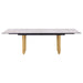 Vesa 97-inch Glass Top Extension Dining Table Beige
