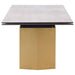 Vesa 97-inch Glass Top Extension Dining Table Beige