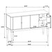 Reseda 4-door Dining Sideboard Server with Shelves Ash Brown