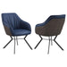 Mayer Upholstered Dining Arm Chair Blue and Brown (Set of 2)