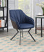 Mayer Upholstered Dining Arm Chair Blue and Brown (Set of 2)