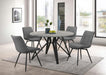 Neil 5-piece Round Dining Table Set Concrete Gunmetal