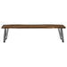 Neve Live Edge Wood Dining Bench Hairpin Legs Grey Sheesham