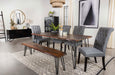 Neve Live Edge Wood Dining Bench Hairpin Legs Grey Sheesham