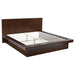 Jessica Wood Eastern King LED Panel Bed Cappuccino