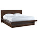 Jessica Wood Eastern King LED Panel Bed Cappuccino