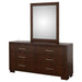 Jessica 6-drawer Dresser with Mirror Cappuccino