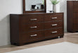 Jessica 6-drawer Dresser Cappuccino