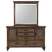 Franco 5-drawer Dresser with Mirror Burnished Oak