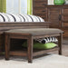 Franco Fabric Upholstered Bench with Shelf Burnished Oak