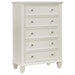 Sandy Beach 5-piece California King Bedroom Set Cream White