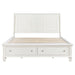 Sandy Beach Wood Eastern King Storage Panel Bed Cream White