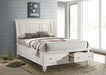 Sandy Beach California King Storage Panel Bed Cream White