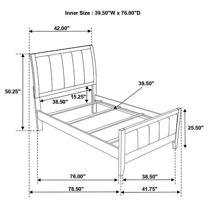 Carlton 5-piece Twin Bedroom Set Cappuccino
