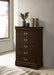 Louis Philippe 5-drawer Bedroom Chest Cappuccino