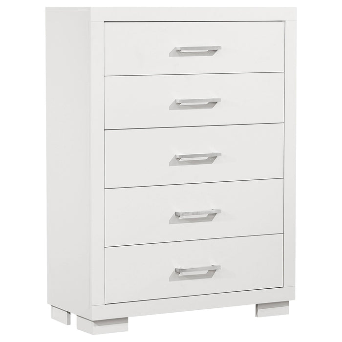 Jessica 5-piece Eastern King LED Bedroom Set Snow White